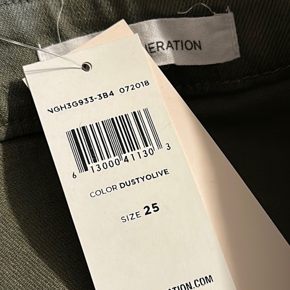 BCBGeneration Army Green Denim Frayed Edge Skirt Size 25‎ NWT - Picture 8 of 12